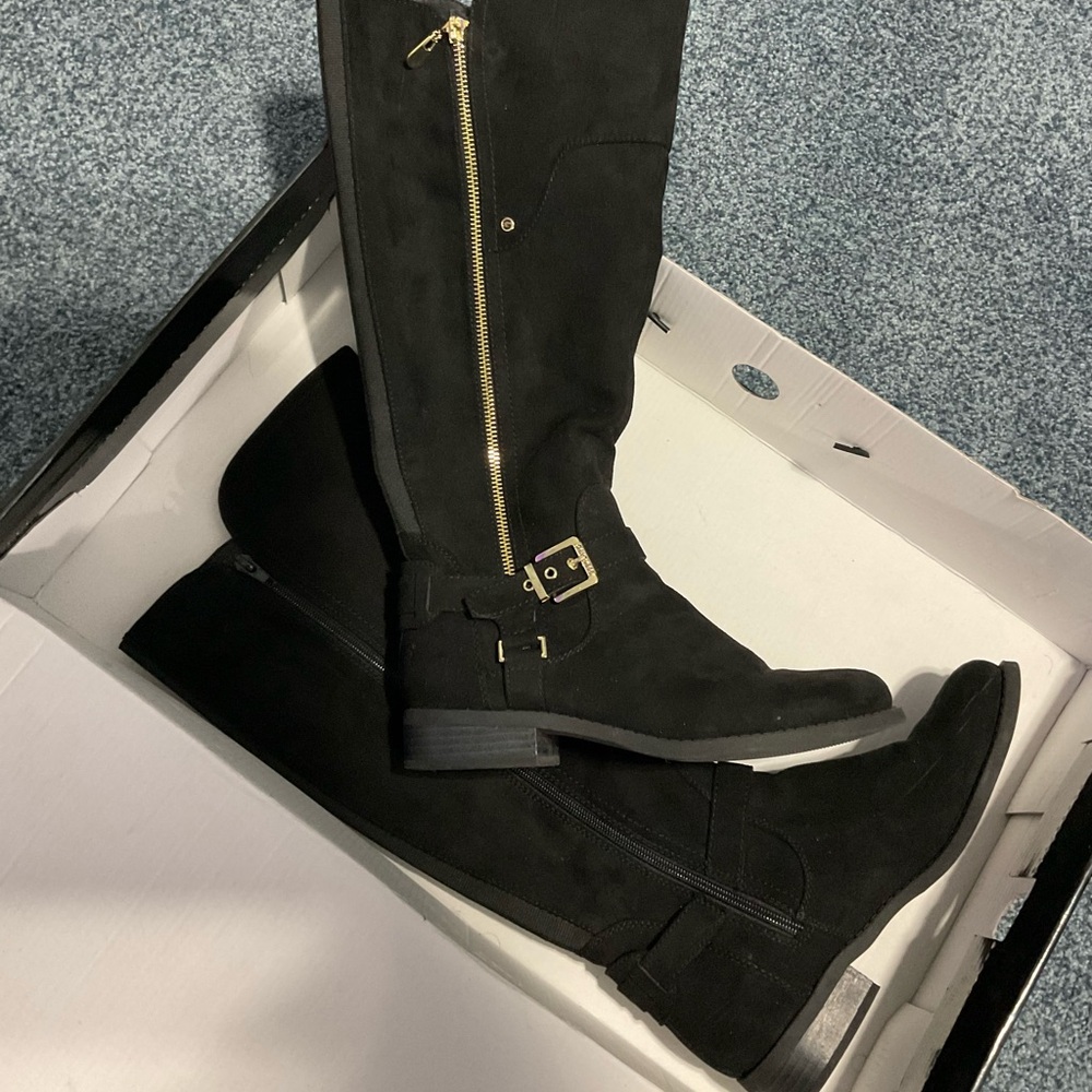 Guess Black high Boots with Gold Accents